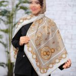 روسری مجلسی ابریشم مدل نازنین کد136