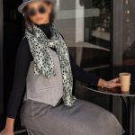 شال نخی بهاره طرح برگ مدل نسیم کد147