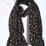 شال نخی لمه دار طرح گل مدل شارلا کد219