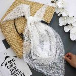 مینی اسکارف سه گوش توری طرح گل کد 330