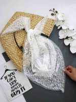 مینی اسکارف سه گوش توری طرح گل کد 330